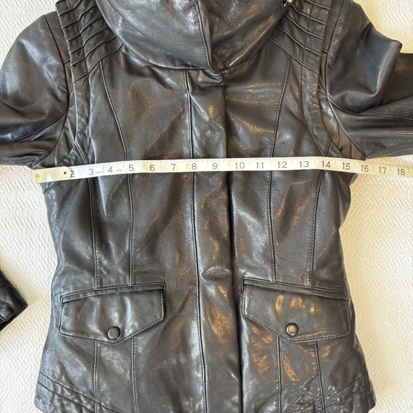Mackage 3 in 1 Black Leather Jacket + Vest Soft Lambskin + Wool Women's Sz XS - Picture 12 of 16